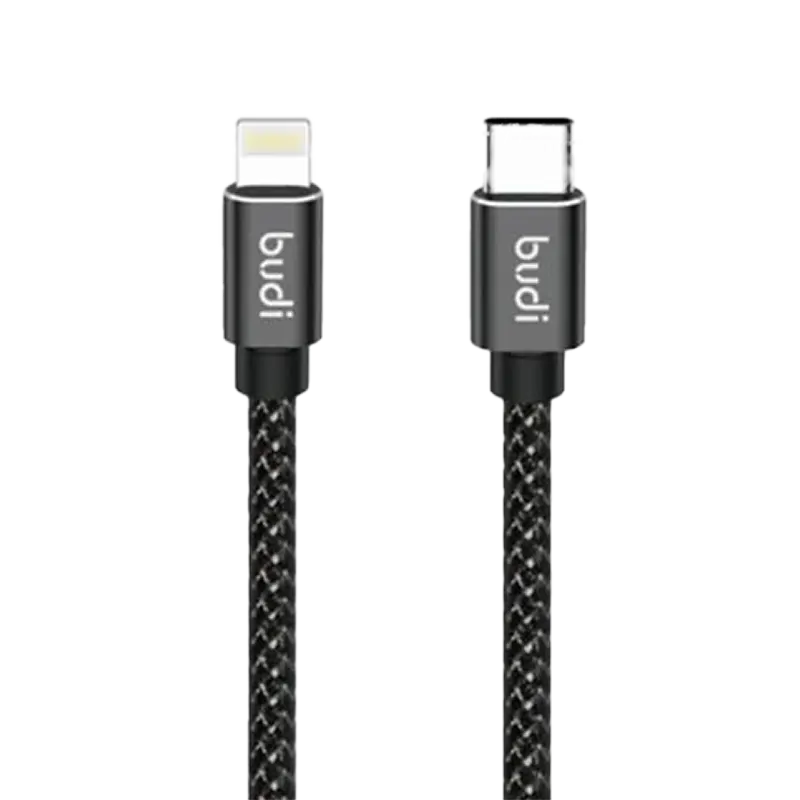 Budi DC206TT20B Cable 65W 2m Braided Metal Shell Mascom International.webp